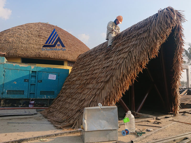công trình mái rơm nhân tạo tại Vin Hưng Yên 